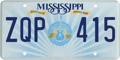 MS license plate ZQP415