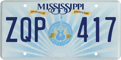 MS license plate ZQP417
