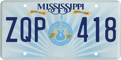 MS license plate ZQP418