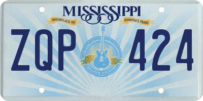 MS license plate ZQP424