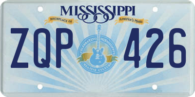 MS license plate ZQP426
