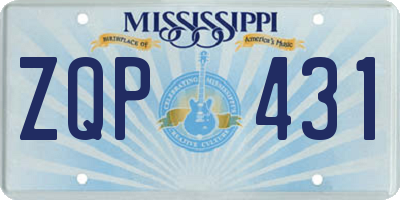 MS license plate ZQP431