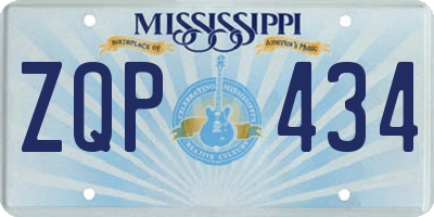 MS license plate ZQP434