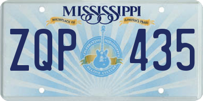MS license plate ZQP435