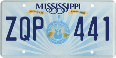 MS license plate ZQP441