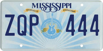 MS license plate ZQP444