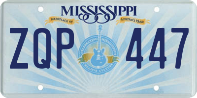 MS license plate ZQP447