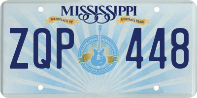 MS license plate ZQP448
