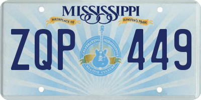 MS license plate ZQP449