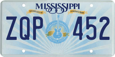 MS license plate ZQP452