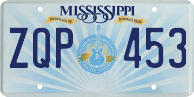 MS license plate ZQP453