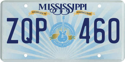 MS license plate ZQP460