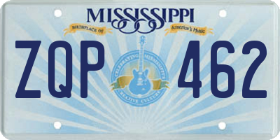 MS license plate ZQP462
