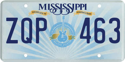 MS license plate ZQP463