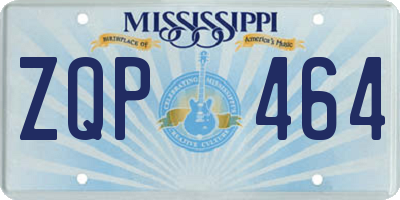 MS license plate ZQP464