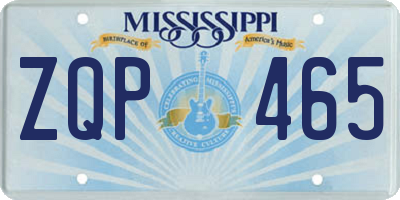 MS license plate ZQP465