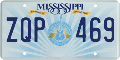 MS license plate ZQP469