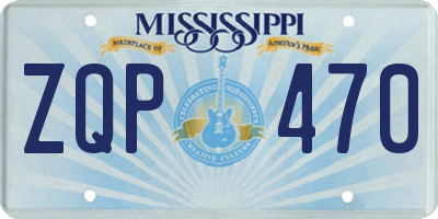 MS license plate ZQP470