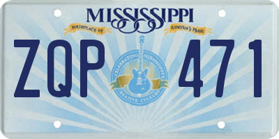 MS license plate ZQP471