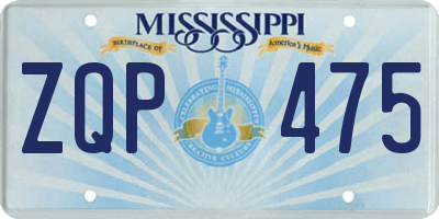 MS license plate ZQP475