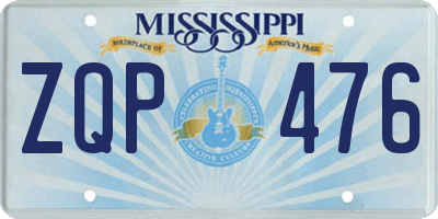 MS license plate ZQP476
