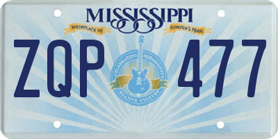 MS license plate ZQP477