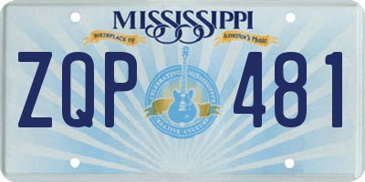 MS license plate ZQP481
