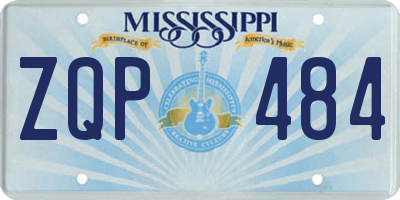 MS license plate ZQP484