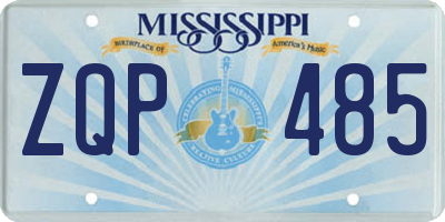 MS license plate ZQP485