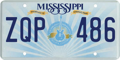 MS license plate ZQP486