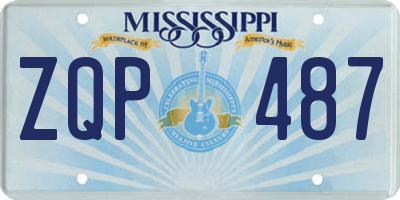 MS license plate ZQP487
