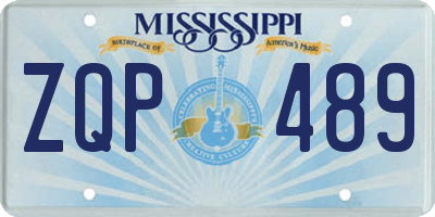 MS license plate ZQP489