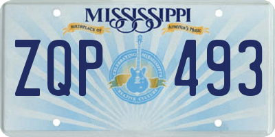 MS license plate ZQP493