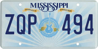 MS license plate ZQP494