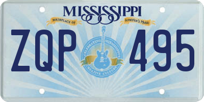 MS license plate ZQP495