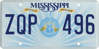 MS license plate ZQP496