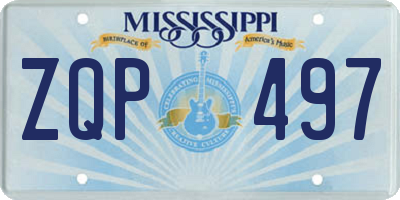 MS license plate ZQP497