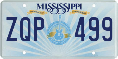 MS license plate ZQP499