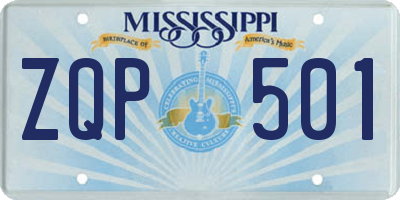 MS license plate ZQP501