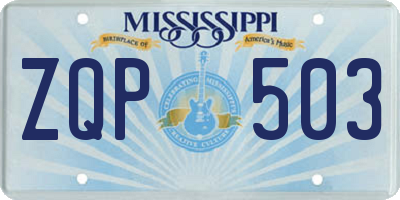 MS license plate ZQP503