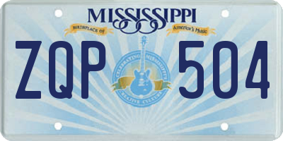 MS license plate ZQP504