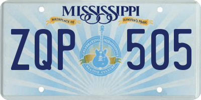 MS license plate ZQP505