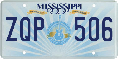 MS license plate ZQP506