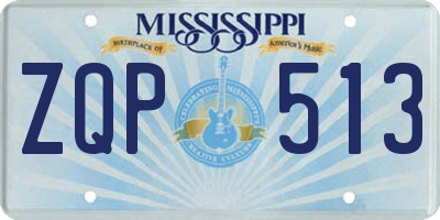 MS license plate ZQP513