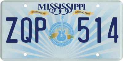 MS license plate ZQP514