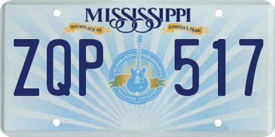 MS license plate ZQP517