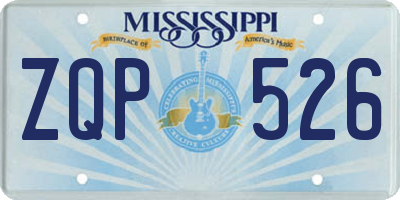 MS license plate ZQP526