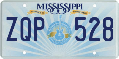 MS license plate ZQP528