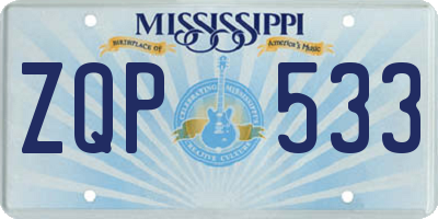 MS license plate ZQP533