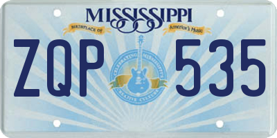 MS license plate ZQP535